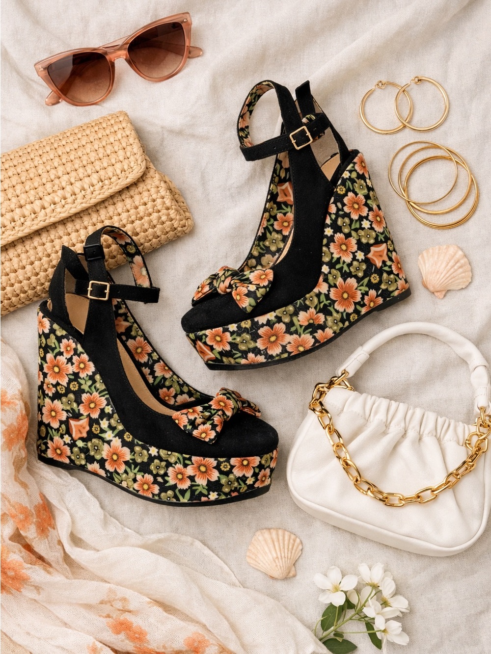 Shelley’s London Iris Platform Floral Wedge 🌸 Size 37UK. Size 7US - Picture 2 of 11